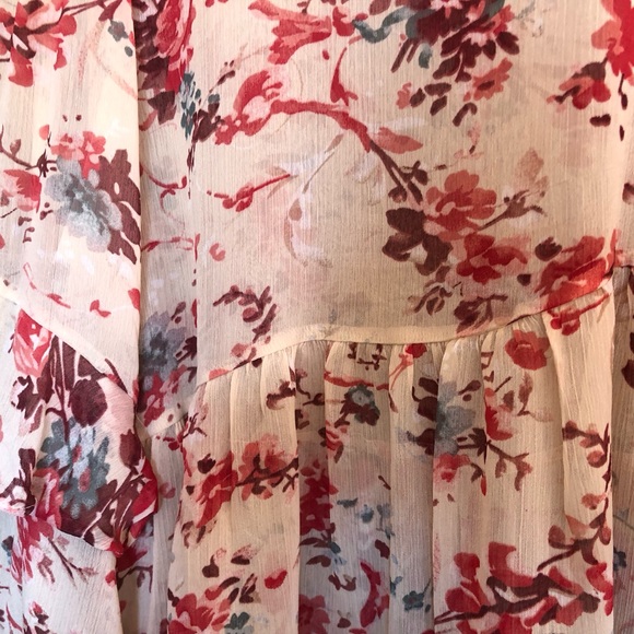 High neck ruffled sheer BOHO SUNDANCE BLOUSE! - Picture 2 of 5